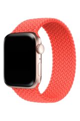 Apple Watch 42 / 44 mm uyumlu Örgü Solo Loop Kordon Medium (14,7 cm) Kayış  - Series SE/6/5/4/3/2/1 Turuncu