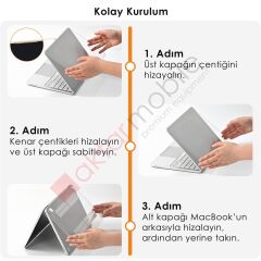 MacBook Neo 13 inç A3404 uyumlu Kılıf Koruyucu Kapak Şeffaf Parlak Hava Kanallı Tam Koruma Kapak