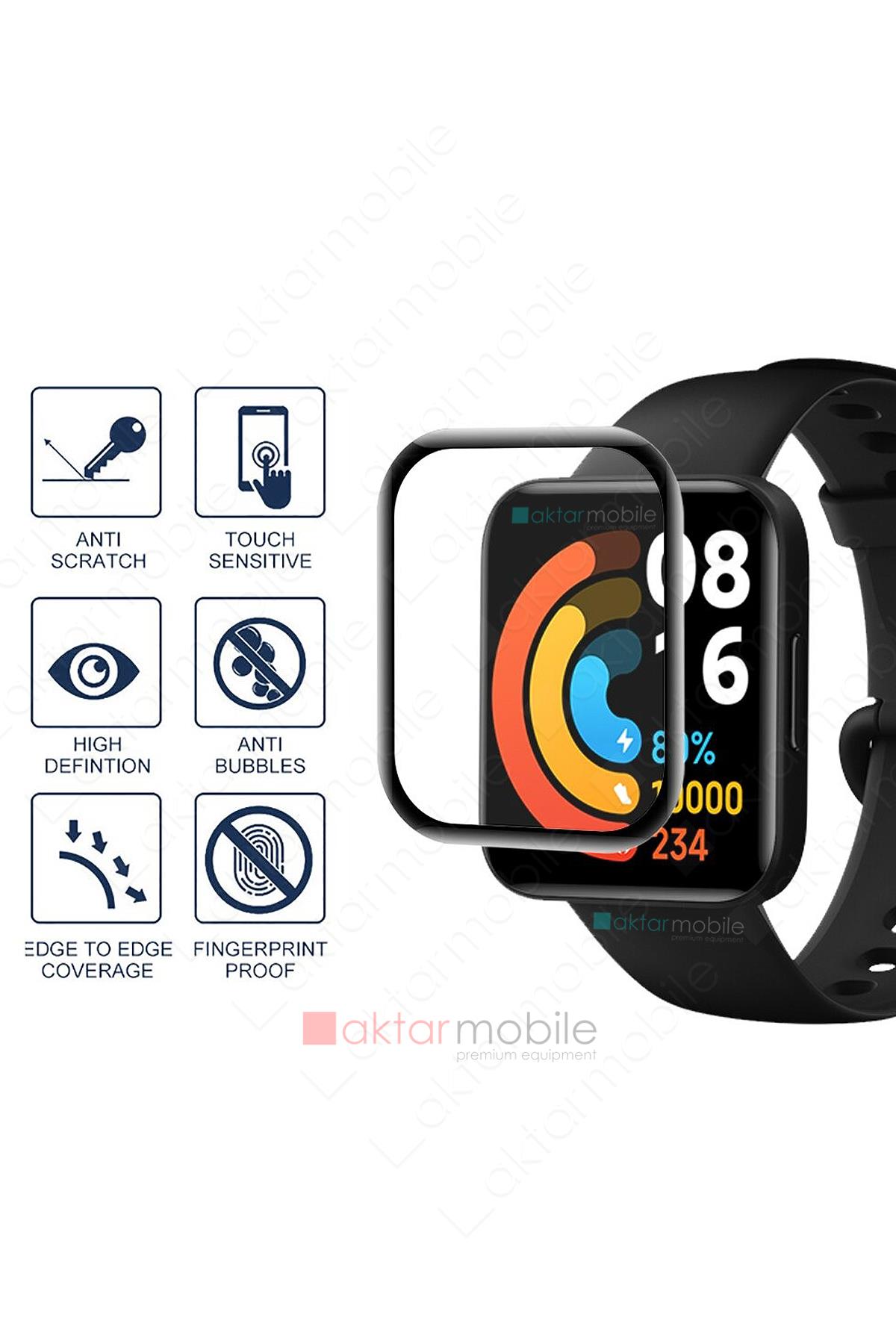 Redmi Watch 2 Lite uyumlu Ekran Koruyucu 3D Tam Kapatan Kavisli PPMA Nano Cam Tam Uyumlu