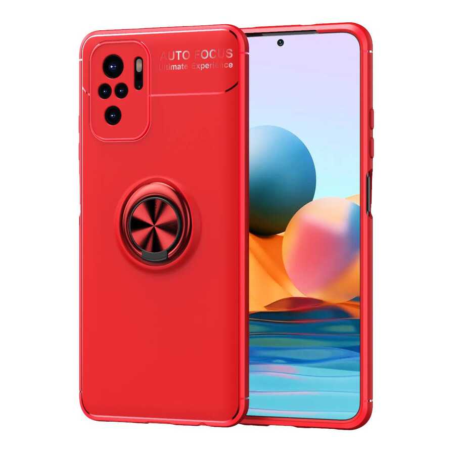 Xiaomi Redmi Note 10 Kılıf Zore Ravel Silikon Kapak Kırmızı