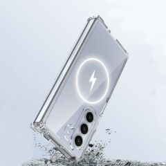 Samsung Z Fold 6 uyumlu Şeffaf Kılıf Sararmayan Sert PC MagSafe Kablosuz Şarj Özellikli Kapak
