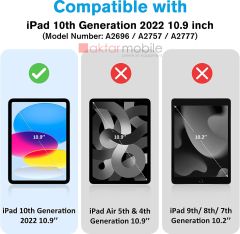 iPad 10. Nesil 2022 10.9'' uyumlu Kılıf 360 Dönebilen Kalem Bölmeli Yatay Dikey Standlı Akıllı Kapak