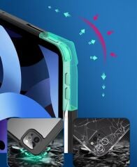 iPad Air 5. Nesil 2022 10.9'' M1 uyumlu Kılıf Ayrılabilen Mıknatıslı Kapaklı Kalem Bölmeli Standlı