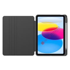 iPad 10. Nesil 2022 10.9'' uyumlu Kılıf 360 Dönebilen Kalem Bölmeli Yatay Dikey Standlı Akıllı Kapak Siyah
