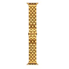 Apple Watch 7 45 mm uyumlu Metal Kordon Premium Paslanmaz Çelik Kayış Gold