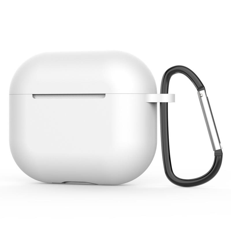 Airpods 3. Nesil Uyumlu Kılıf Silikon Kulaklık Kılıfı Soft Tasarım Yumuşak Doku Beyaz