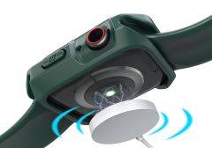 Apple Watch 8 45 mm uyumlu Kasa Koruyucu Spor Tasarım Premium Gövde Koruma (Önü Açık) Koyu Yeşil