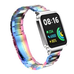 Redmi Watch 2 Lite uyumlu Baklalı Model Metal Kordon & Kasa Koruma 2 in 1 Paslanmaz Çelik Kayış