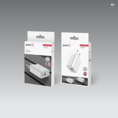 USB / PD 3.4A 36W Hızlı Şarj Başlığı Qualcomm 3.0 Şarj Aleti Cihazı CE Sertifikalı TSE Belgeli