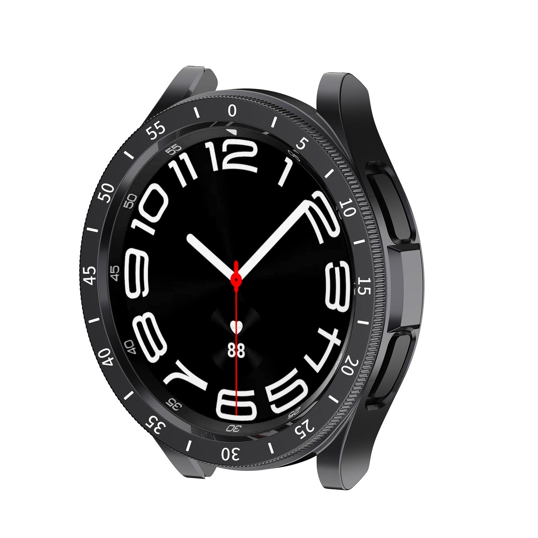 Galaxy Watch 6 Classic 47 mm uyumlu Ekran Koruyucu & Kasa Koruma Spor Görünüm Bezel Halka 360 Koruma