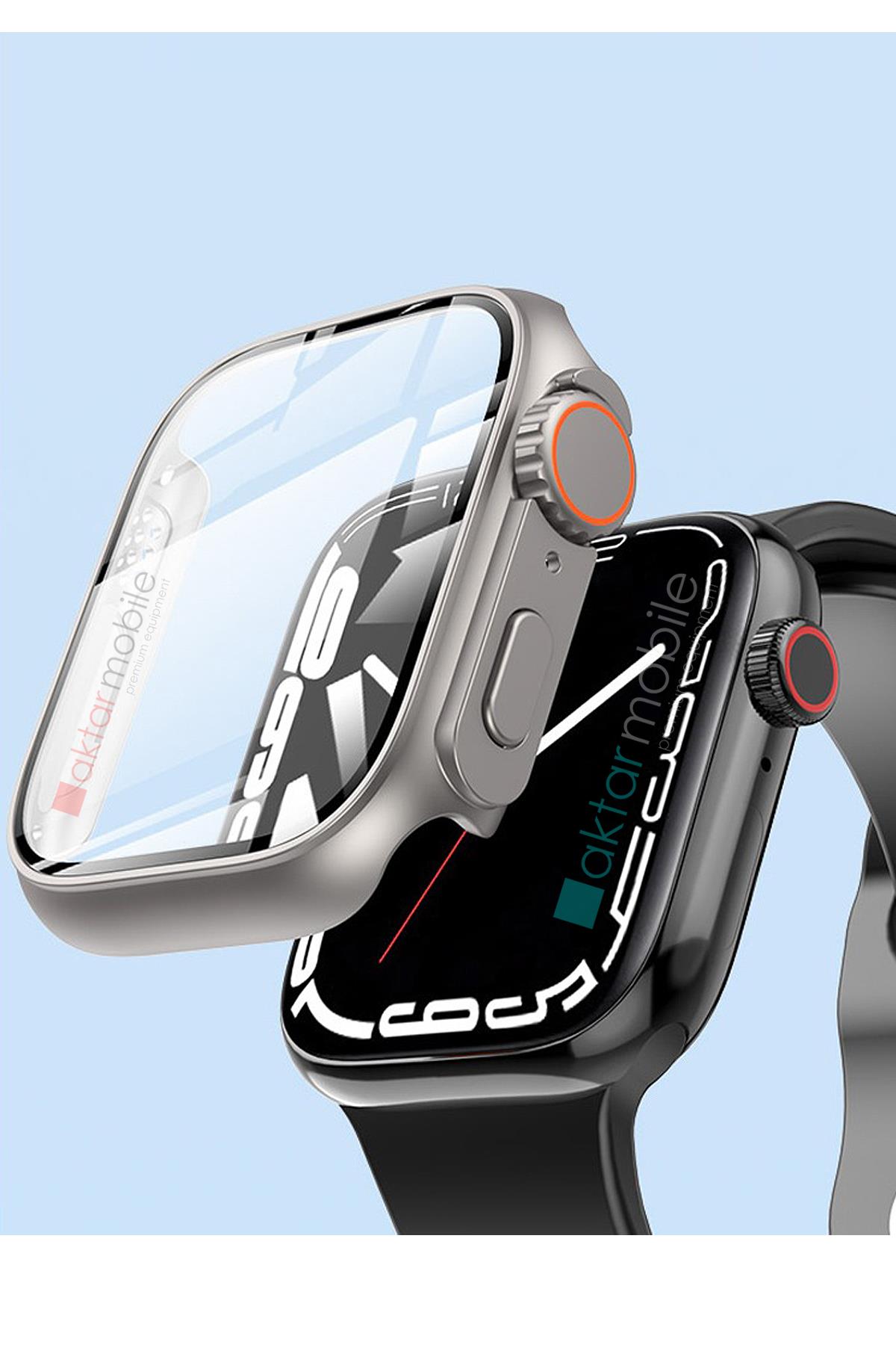 Apple Watch 6 SE 5 4 44 mm uyumlu Watch Ultra 49 mm Kasa Dönüştürücü & Ekran Koruyucu Tam Koruma