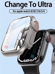 Apple Watch 6 SE 5 4 44 mm uyumlu Watch Ultra 49 mm Kasa Dönüştürücü & Ekran Koruyucu Tam Koruma