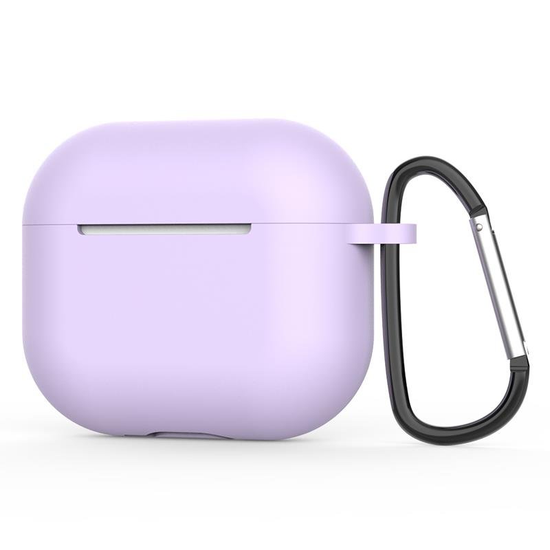 Airpods 3. Nesil Uyumlu Kılıf Silikon Kulaklık Kılıfı Soft Tasarım Yumuşak Doku Lila
