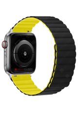 Apple Watch 8 45 mm uyumlu Magnetik Silikon Kordon Çift Renkli Mıknatıslı Premium Kayış