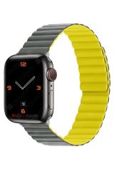 Apple Watch 8 45 mm uyumlu Magnetik Silikon Kordon Çift Renkli Mıknatıslı Premium Kayış