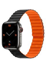 Apple Watch 8 45 mm uyumlu Magnetik Silikon Kordon Çift Renkli Mıknatıslı Premium Kayış