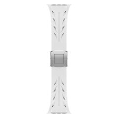 Apple Watch 7 8 9 45 mm uyumlu Çelik Tokalı Premium Silikon Kordon Spor Kayış Soft TPU