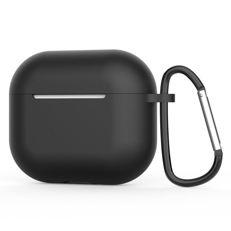Airpods 3. Nesil Uyumlu Kılıf Silikon Kulaklık Kılıfı Soft Tasarım Yumuşak Doku Siyah