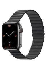 Apple Watch 8 45 mm uyumlu Magnetik Silikon Kordon Çift Renkli Mıknatıslı Premium Kayış Siyah