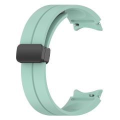 Samsung Galaxy Watch 6 40 / 44 mm Silikon Kordon Magnetik D Tokalı Spor Kayış Mıknatıslı Toka Lacivert