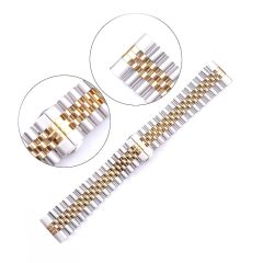 Samsung Gear S3 Uyumlu Metal Kordon Rolex Style Jubilee Hafif Metal Kayış Rose Gold - Gümüş