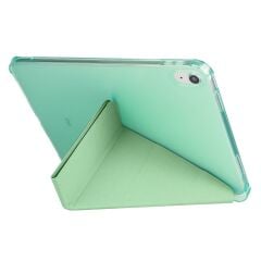 iPad 10. Nesil 2022 10.9'' Uyumlu Kılıf Kalem Bölmeli Standlı Akıllı Uyku Modlu Kapaklı Tablet Kılıfı Açık Yeşil