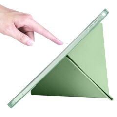 iPad 10. Nesil 2022 10.9'' Uyumlu Kılıf Kalem Bölmeli Standlı Akıllı Uyku Modlu Kapaklı Tablet Kılıfı Açık Yeşil