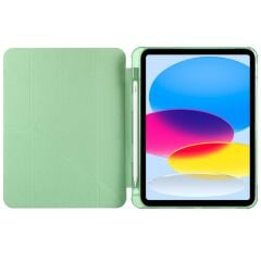 iPad 10. Nesil 2022 10.9'' Uyumlu Kılıf Kalem Bölmeli Standlı Akıllı Uyku Modlu Kapaklı Tablet Kılıfı Açık Yeşil