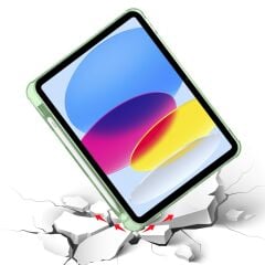iPad 10. Nesil 2022 10.9'' Uyumlu Kılıf Kalem Bölmeli Standlı Akıllı Uyku Modlu Kapaklı Tablet Kılıfı Açık Yeşil