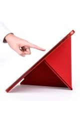 iPad 10. Nesil 2022 10.9'' Uyumlu Kılıf Kalem Bölmeli Standlı Akıllı Uyku Modlu Kapaklı Tablet Kılıfı Kırmızı