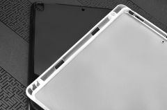 Apple iPad 9. Nesil 2021 10.2'' inc Kılıf Kalem Bölmeli Siyah Silikon Kılıf Esnek TPU Kapak