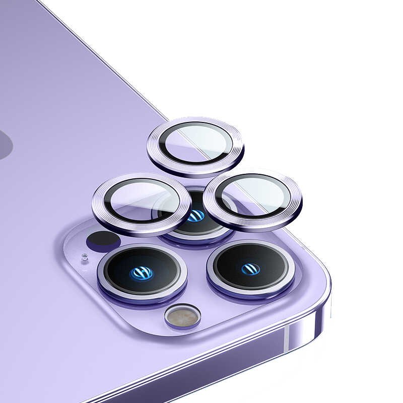 Apple iPhone 14 Pro Benks New KR Kamera Lens Koruyucu Mor