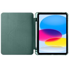 iPad 10. Nesil 2022 10.9'' Uyumlu Kılıf Kalem Bölmeli Standlı Akıllı Uyku Modlu Kapaklı Tablet Kılıfı Koyu Yeşil