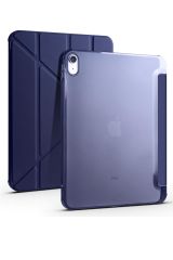 iPad 10. Nesil 2022 10.9'' Uyumlu Kılıf Kalem Bölmeli Standlı Akıllı Uyku Modlu Kapaklı Tablet Kılıfı Lacivert