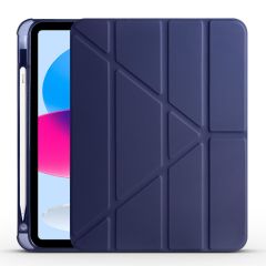iPad 10. Nesil 2022 10.9'' Uyumlu Kılıf Kalem Bölmeli Standlı Akıllı Uyku Modlu Kapaklı Tablet Kılıfı Lacivert