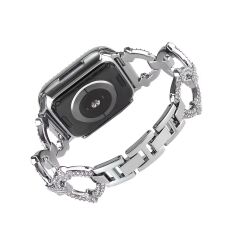 Apple Watch 8 45 mm uyumlu Metal Kordon Şık Taşlı Tasarım Luxury Style Kayış