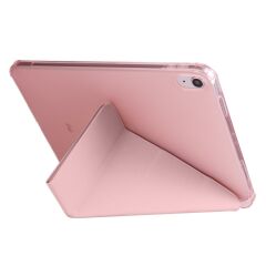 iPad 10. Nesil 2022 10.9'' Uyumlu Kılıf Kalem Bölmeli Standlı Akıllı Uyku Modlu Kapaklı Tablet Kılıfı Rose Gold
