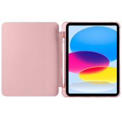 iPad 10. Nesil 2022 10.9'' Uyumlu Kılıf Kalem Bölmeli Standlı Akıllı Uyku Modlu Kapaklı Tablet Kılıfı Rose Gold