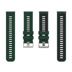 Redmi Watch 5 Active / Lite Uyumlu Silikon Kordon Çizgili Spor Tasarım Renkli Premium Spor Kayış Yeşil - Siyah