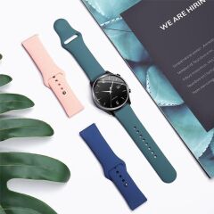 Samsung Galaxy Watch 7 40 / 44 mm Uyumlu Silikon Kordon Premium Spor Kayış Jel Silikon Spor Kordon Petrol Mavi