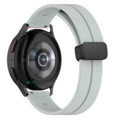 Huawei Watch GT 3 46 mm Silikon Kordon Magnetik D Tokalı Spor Kayış Mıknatıslı Toka Gri