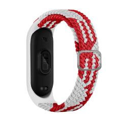 Xiaomi Mi Band 6 uyumlu Kordon Örgü Loop Kayış Metal Tokalı Bileklik Elastik Ayarlanabilir