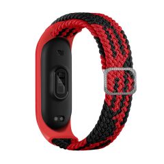 Xiaomi Mi Band 5 uyumlu Kordon Örgü Loop Kayış Metal Tokalı Bileklik Elastik Ayarlanabilir
