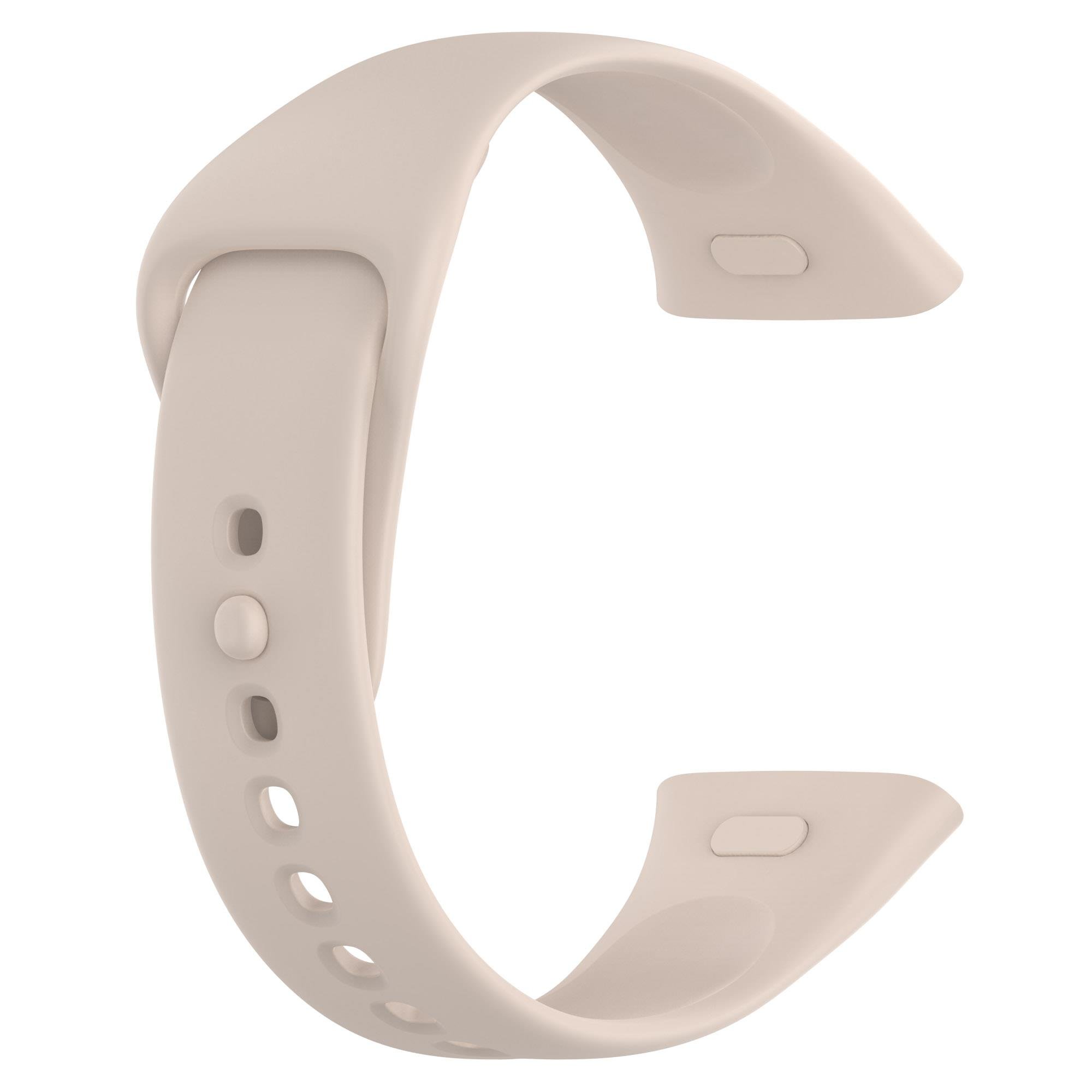 Xiaomi Redmi Watch 3 Silikon Kordon Tam Uyumlu Pim Tasarımı Premium Spor Kayış Krem