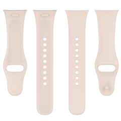 Xiaomi Redmi Watch 3 Silikon Kordon Tam Uyumlu Pim Tasarımı Premium Spor Kayış Krem