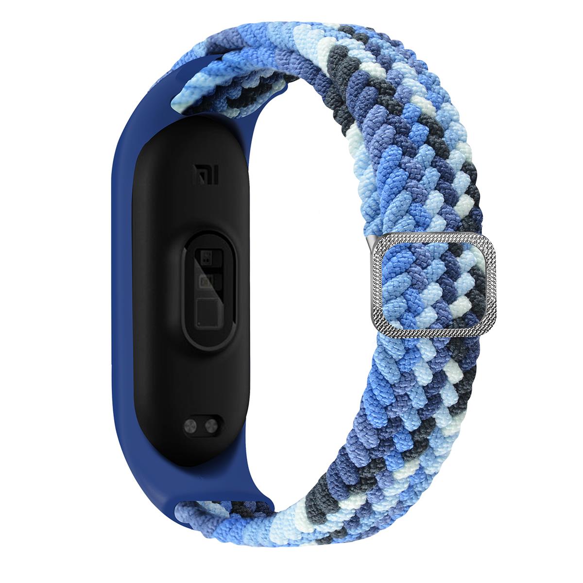 Xiaomi Mi Band 4 uyumlu Kordon Örgü Loop Kayış Metal Tokalı Bileklik Elastik Ayarlanabilir