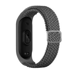 Xiaomi Mi Band 4 uyumlu Kordon Örgü Loop Kayış Metal Tokalı Bileklik Elastik Ayarlanabilir