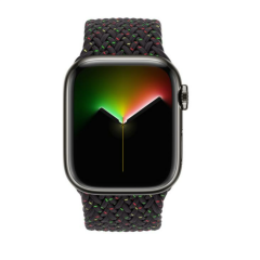 Apple Watch 7 - 41 mm uyumlu Örgü Solo Loop Kordon Medium (14,7 cm) Kayış Black Unity