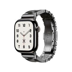 Apple Watch 6 5 4 3 2 1 SE 42 44 mm uyumlu Paslanmaz Çelik Premium Kordon Grand H Model Kayış