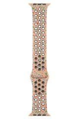 Apple Watch 10 42 mm uyumlu Spor Kordon Yeni Seri Delikli Silikon Kayış Krem